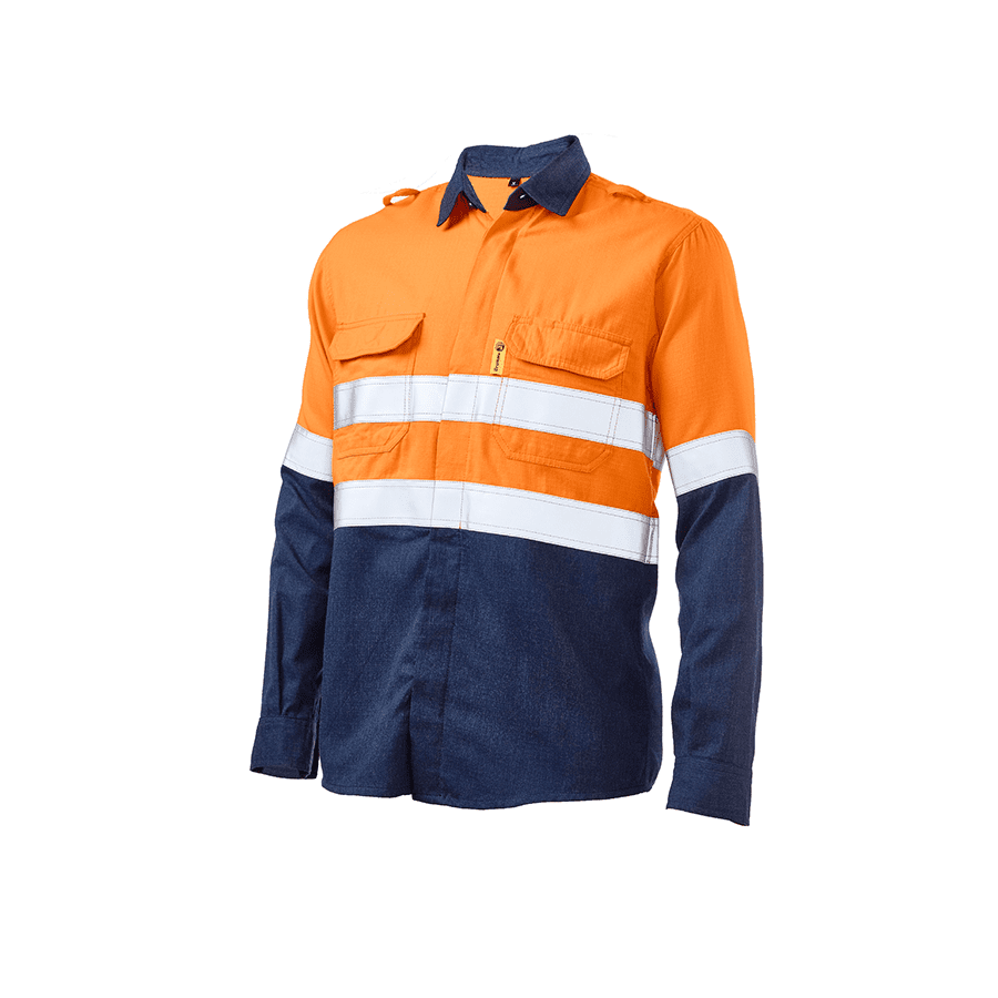 Modacrylic Hi-Viz Two Tone Shirt | Dromex | 100% Cotton Workwear